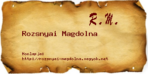 Rozsnyai Magdolna névjegykártya